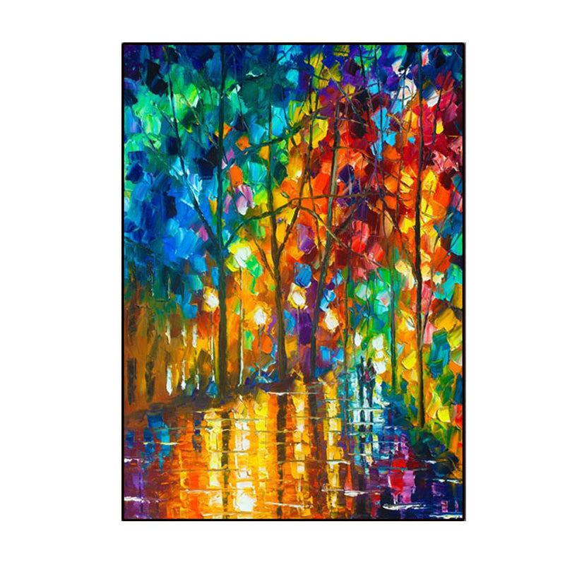 100% Handmade thick knife landscape modern nordic artwork oil painting for office living room decoration