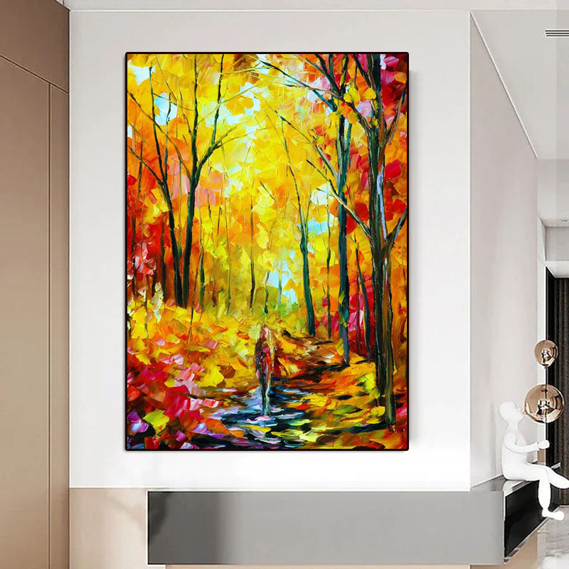 Modern Abstract abstract forest Gold Foil tree Oil Painting large hand painted Abstract Painting Canvas For Home Decoration