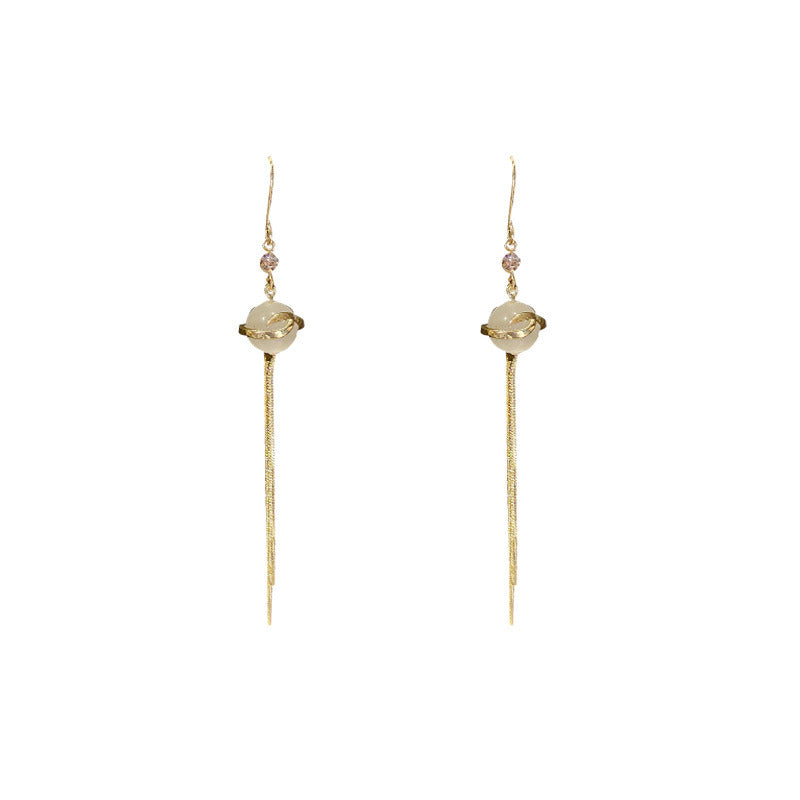 1 Pair Opal Drop Long Earrings, Elegant Tassel Earrings for Women and Girls Jewellery