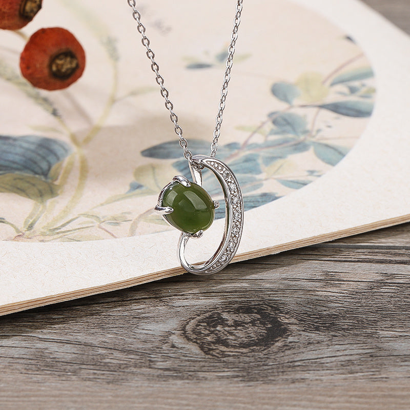 925 small Jasper Pendant with silver and gold