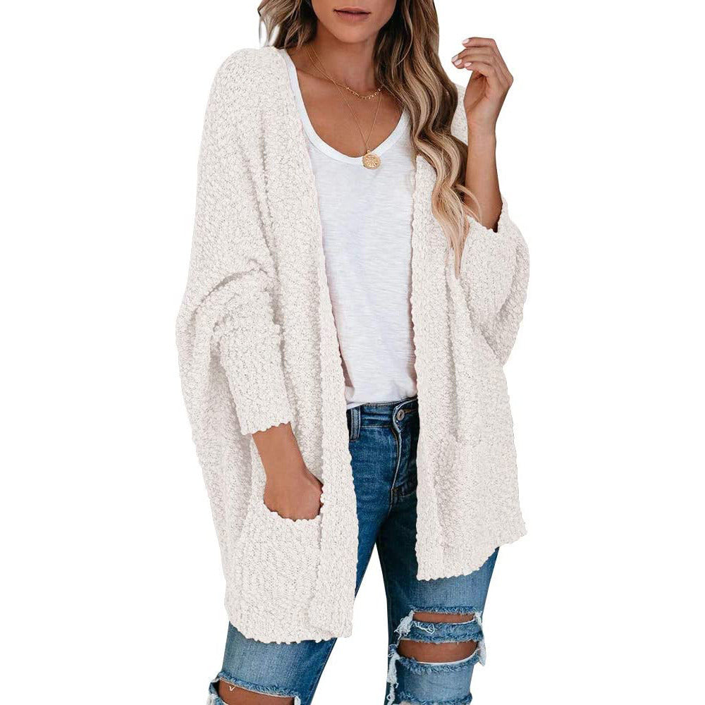 Women Batwing Sleeve Cardigan Knit Oversized Sweater