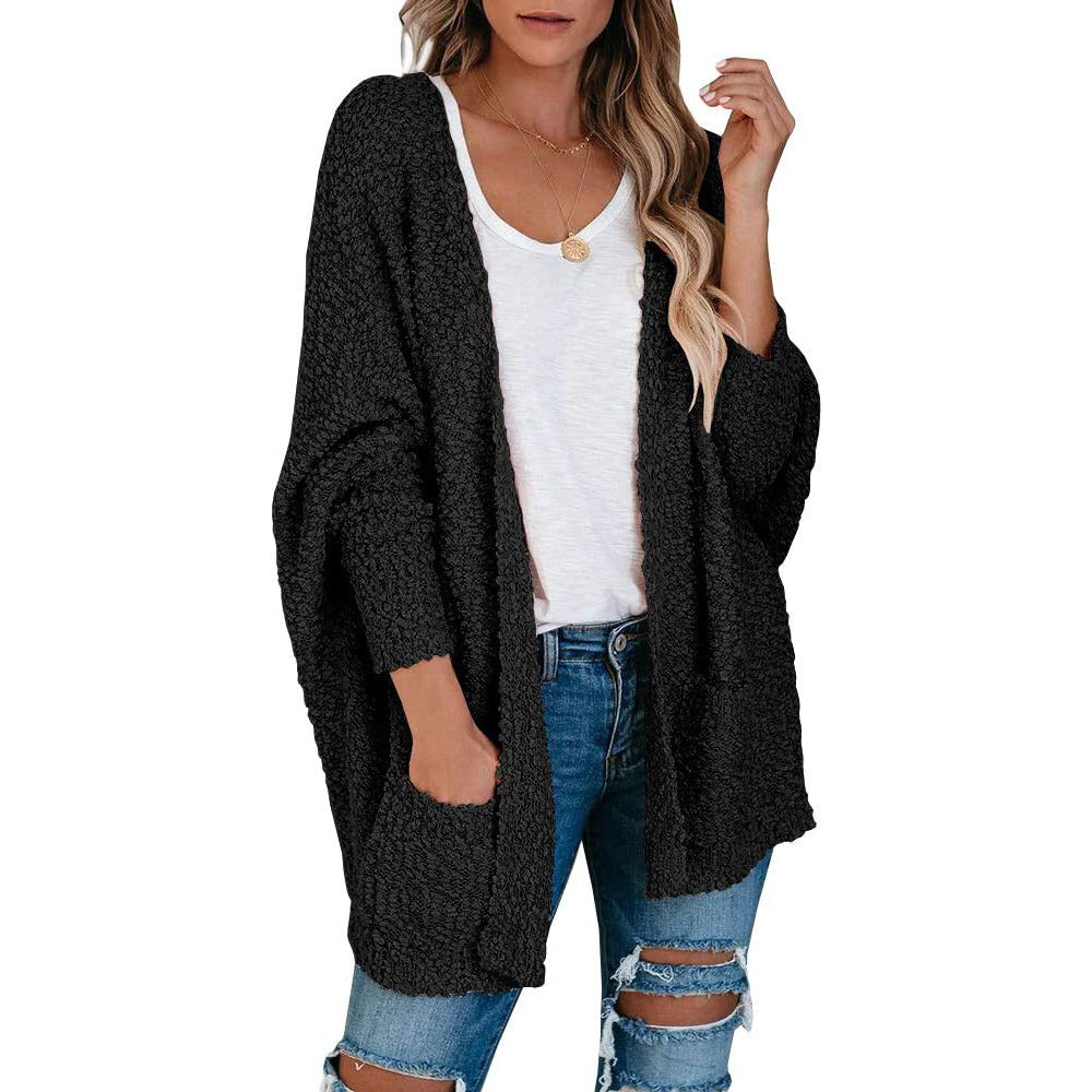 Women Batwing Sleeve Cardigan Knit Oversized Sweater