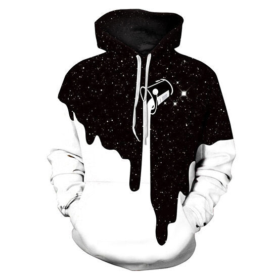 Men Hoodies 3D Sweatshirt Print Spilled Milk Space Galaxy