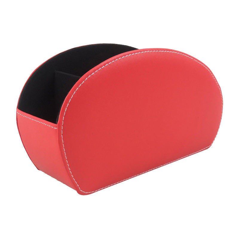 Desktop Storage Box Leather Remote Control Box Stationery Living Room Office Phone Storage Box