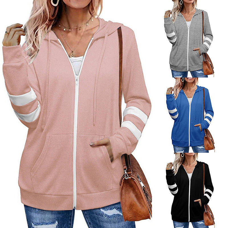 Women Long Sleeve Cardigan Zip Hoodie Sweatshirt