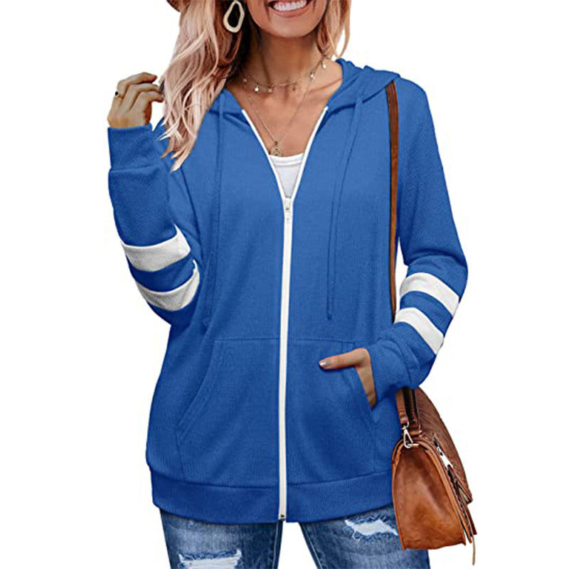 Women Long Sleeve Cardigan Zip Hoodie Sweatshirt