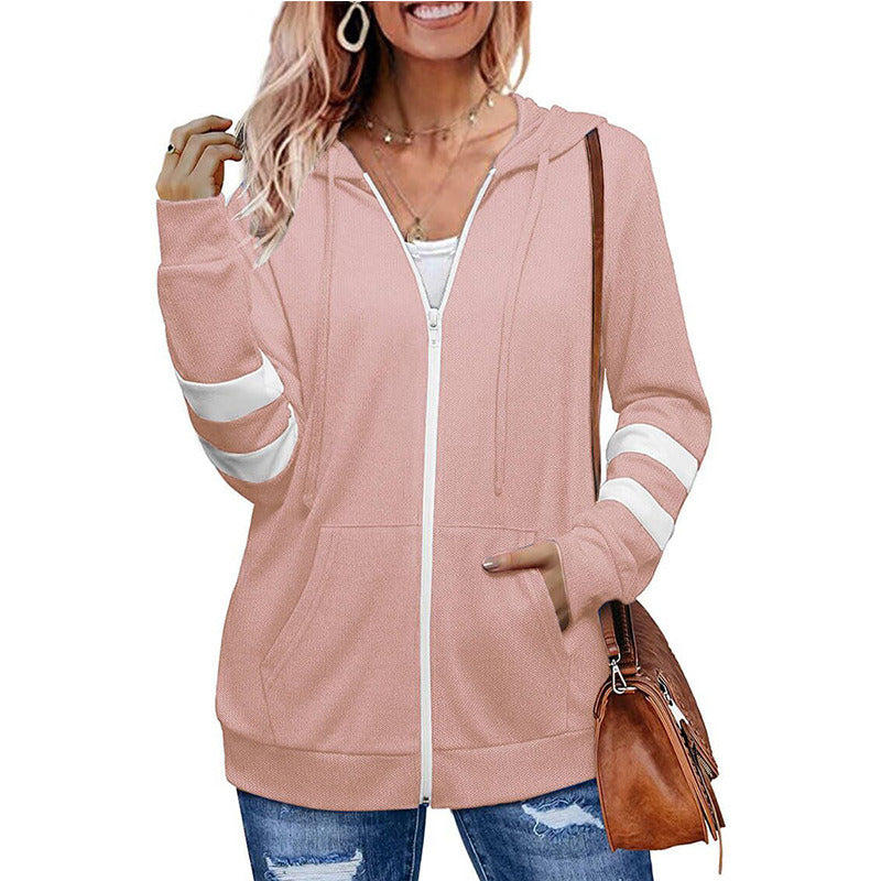 Women Long Sleeve Cardigan Zip Hoodie Sweatshirt
