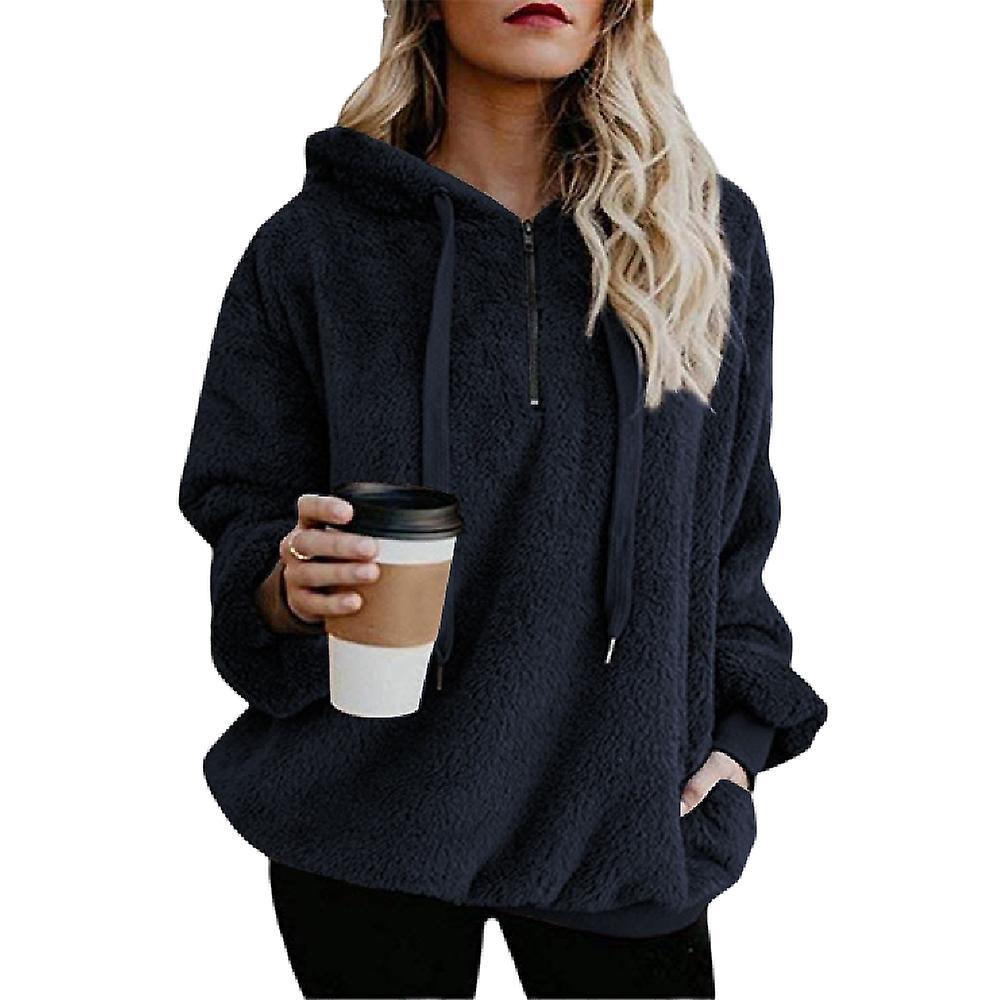 Women's Fleece Hoodies Fuzzy Oversized Sweatshirt Hooded with Pockets