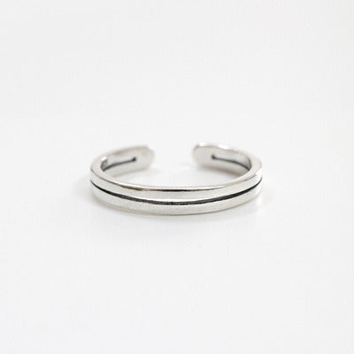 Vintage Double Layer Simple 925 Sterling Silver Adjustable Ring