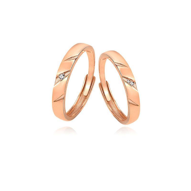 Simple CZ 925 Sterling Silver Adjustable Promise Ring