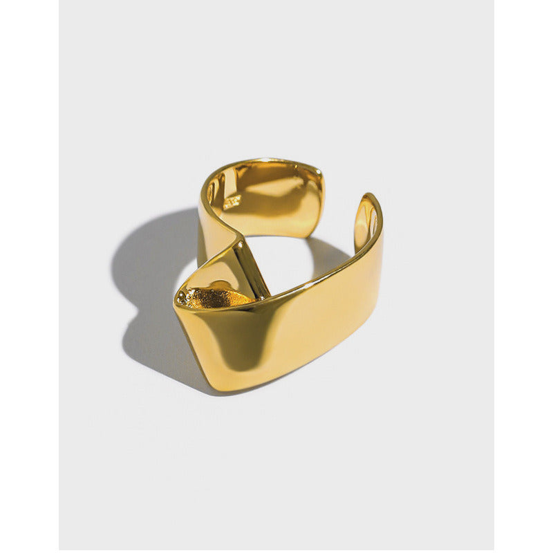 Geometry Folds Fashion 925 Sterling Silver Adjustable Ring