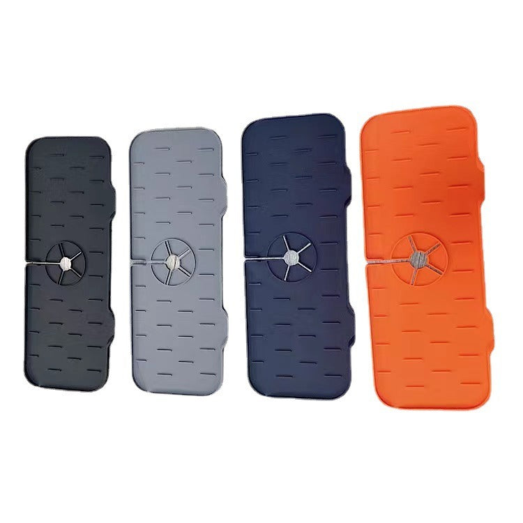 Kitchen Faucet Sink Splash Guard Silicone Drip Catcher Tray Absorbent Mat