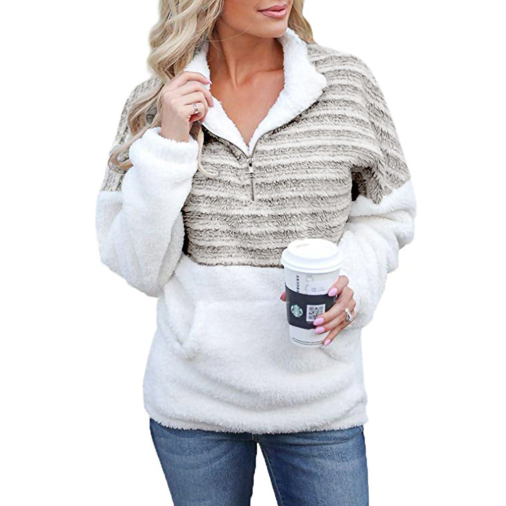 Women's Cozy Oversize Fluffy Fleece Sherpa Sweater Pullover Outwear