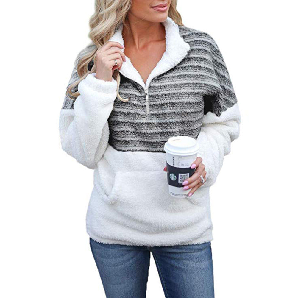 Women's Cozy Oversize Fluffy Fleece Sherpa Sweater Pullover Outwear