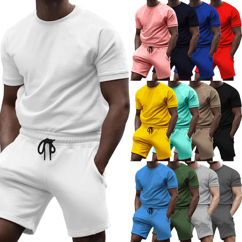 Men Short Sets 2 Piece Outfits Fashion Summer Tracksuits Casual Tee Short Set