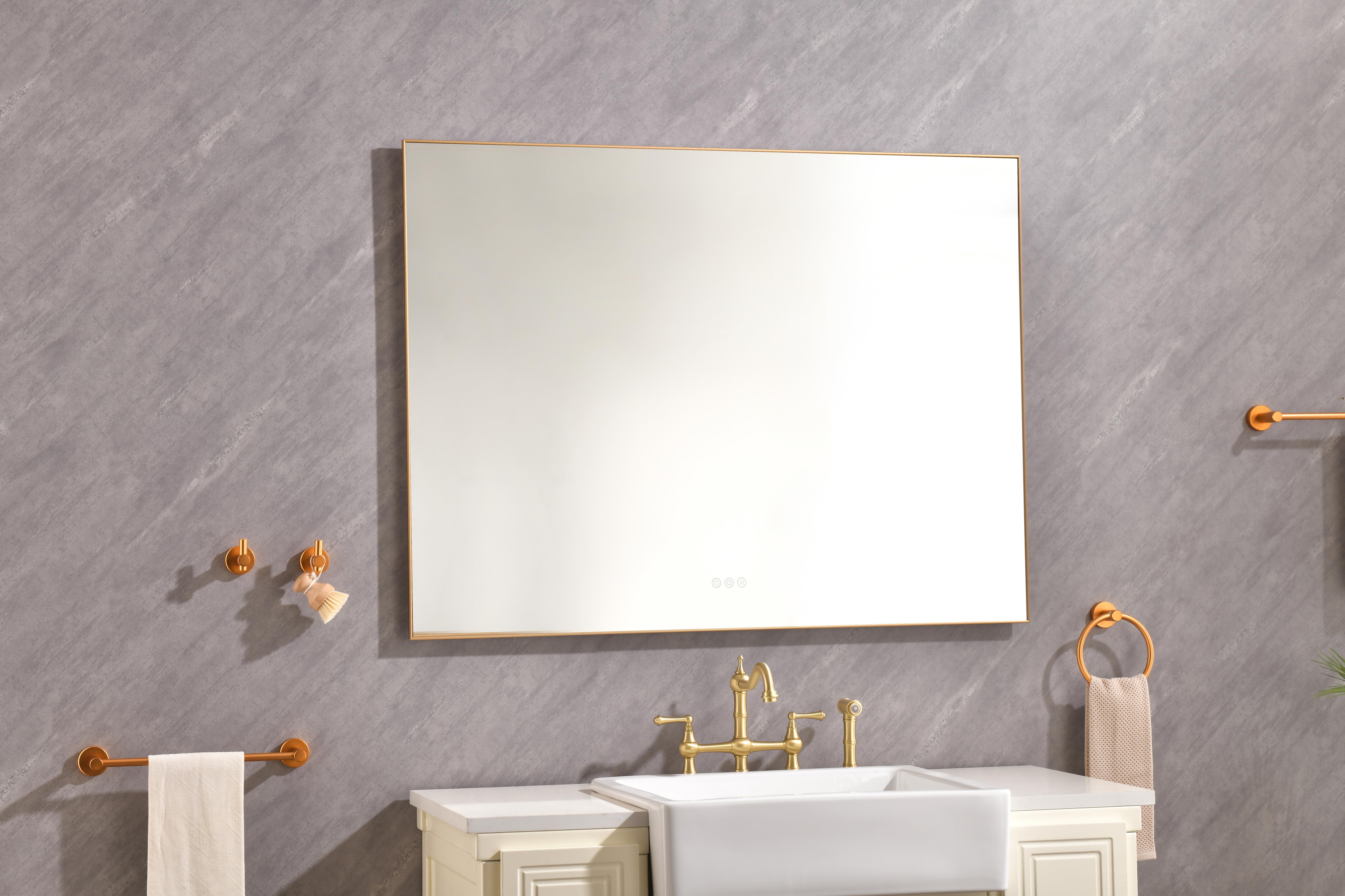 48x 36Inch LED Mirror Bathroom Vanity Mirror with Back Light; Wall Mount Anti-Fog Memory Large Adjustable Vanity Mirror