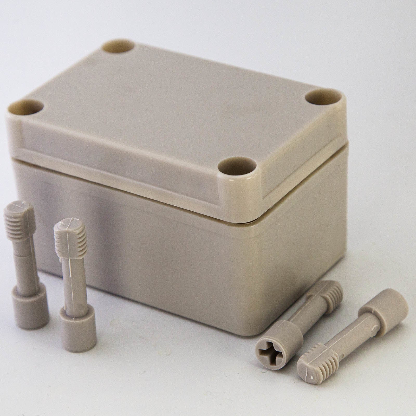 GAJING Waterproof IP67 Dustproof PS Plastic Junction Conduit Box Universal Electric Project Enclosure Pale Gray with Mounting Plate