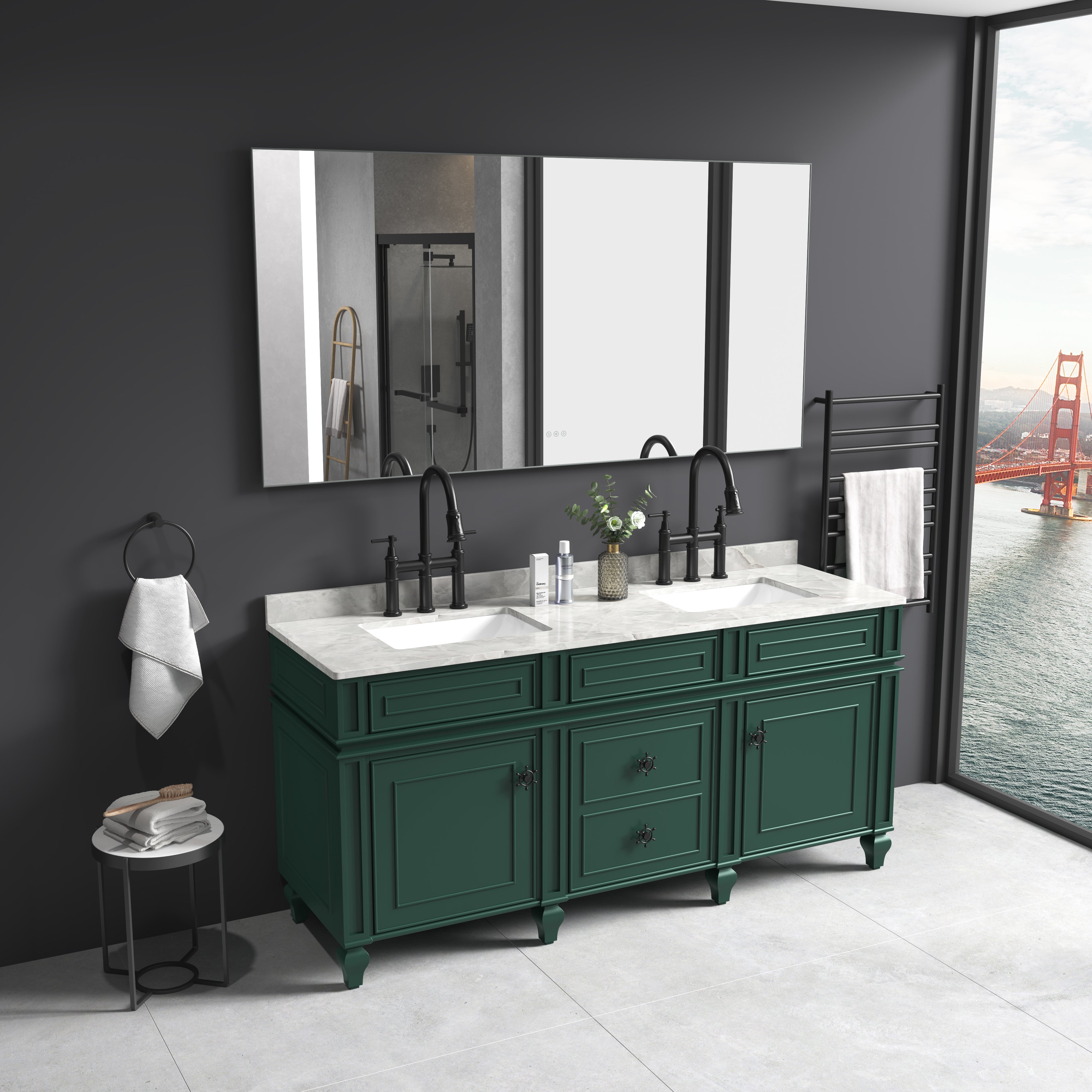 (ONLY FOR PICKUP) 84x 36Inch LED Mirror Bathroom Vanity Mirror with Back Light; Wall Mount Anti-Fog Memory Large Adjustable Vanity Mirror