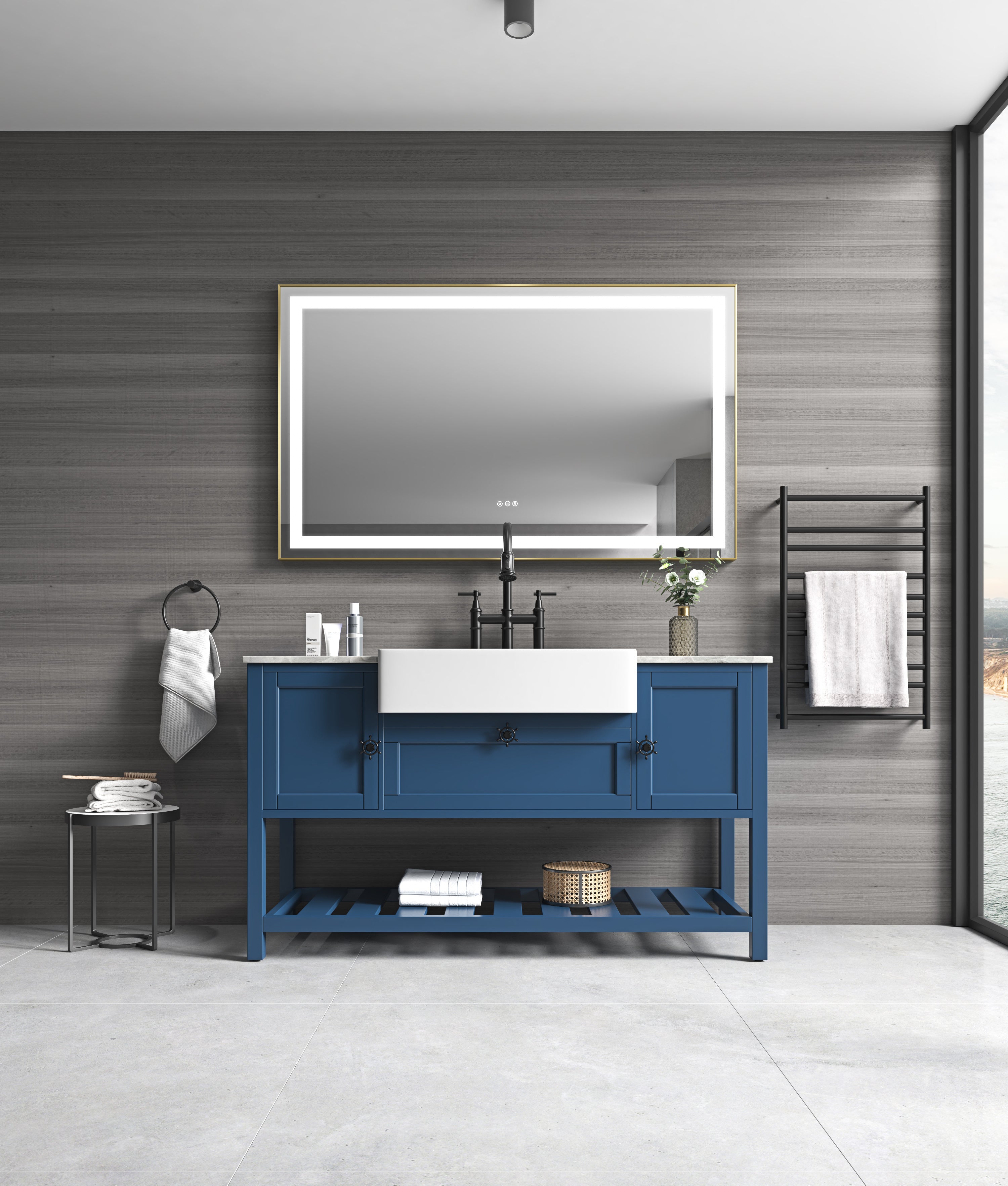 (ONLY FOR PICKUP) 72in. W x 36 in. H Super Bright Led Bathroom Mirror with Lights; Metal Frame Mirror Wall Mounted Lighted Vanity Mirrors for Wall; Anti Fog Dimmable Led Mirror for Makeup