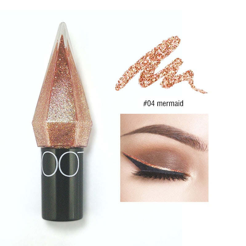 Shiny Eye Liners Pigment Silver Rose Gold Color Liquid Glitter eyeshadow Professional Eyeliner Beauty Cosmetics Makeup for Women