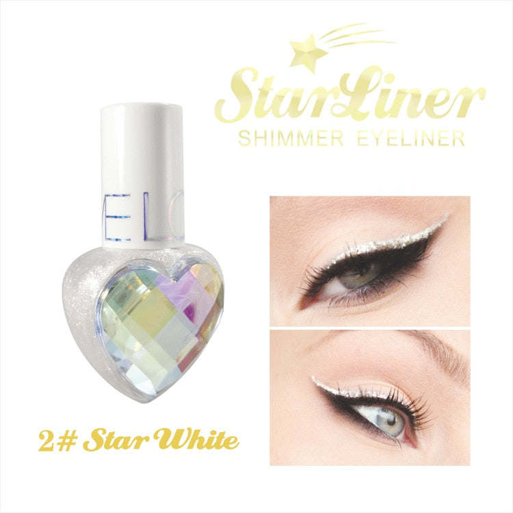 Shiny Eye Liners Pigment Silver Rose Gold Color Liquid Glitter eyeshadow Professional Eyeliner Beauty Cosmetics Makeup for Women