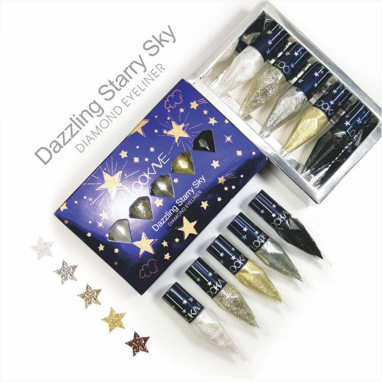 Shiny Eye Liners Pigment Silver Rose Gold Color Liquid Glitter eyeshadow Professional Eyeliner Beauty Cosmetics Makeup for Women