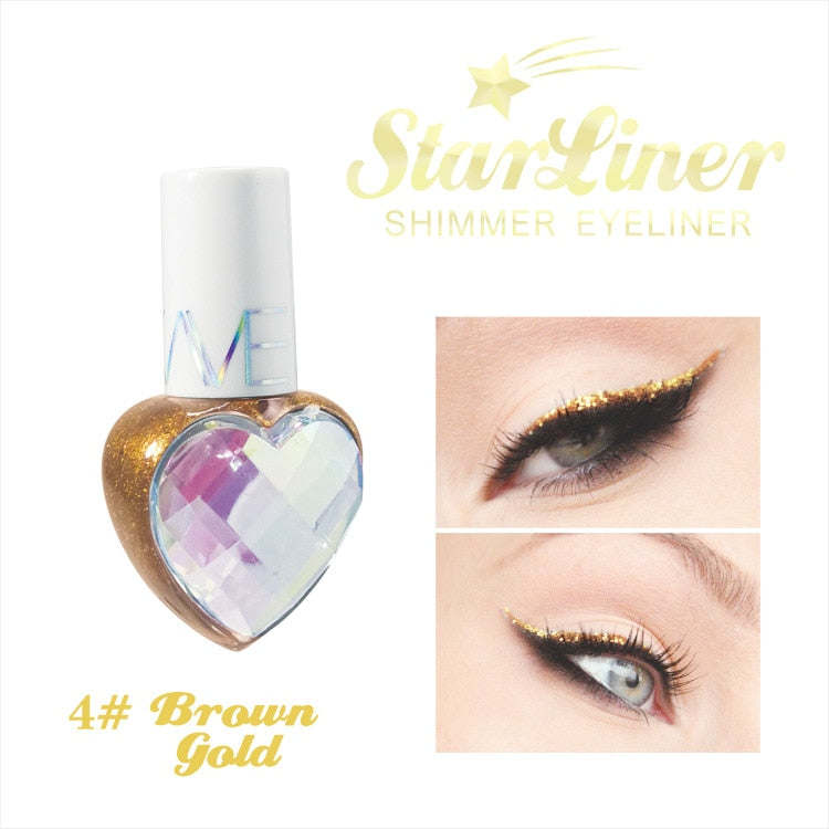 Shiny Eye Liners Pigment Silver Rose Gold Color Liquid Glitter eyeshadow Professional Eyeliner Beauty Cosmetics Makeup for Women