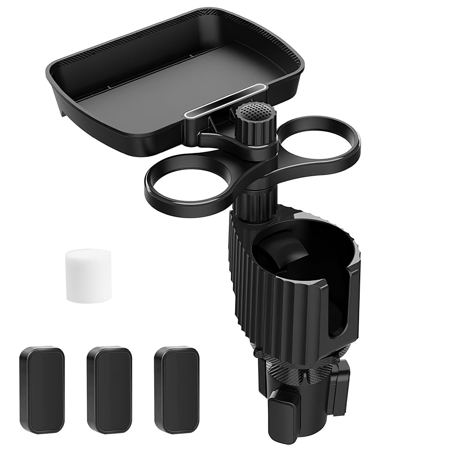 4-in-1 Car Cup Holder Tray Food Table Phone Hold Car Expander Detachable 360 Degree Rotatable Expandable Base Car Desk