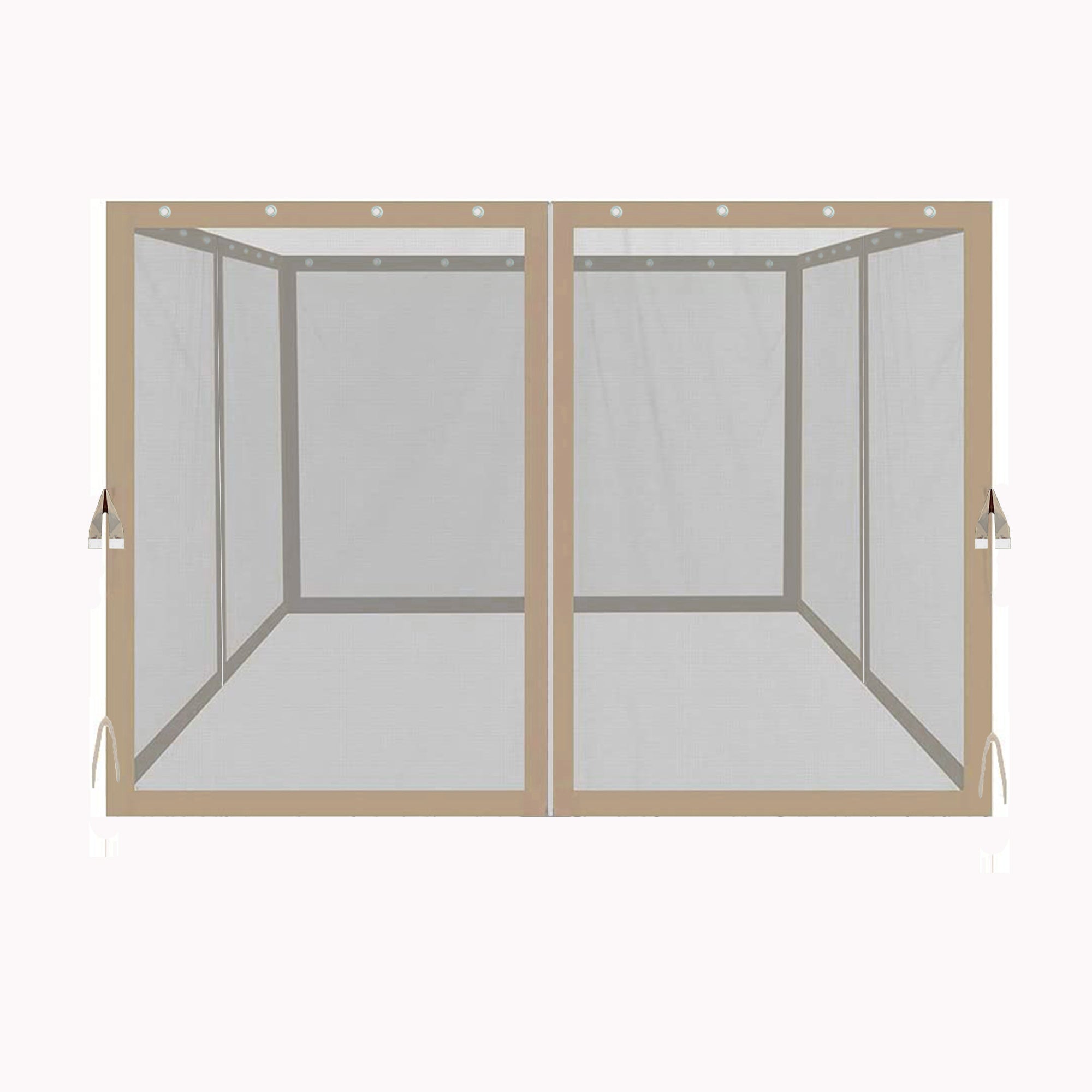 10x10 Ft Gazebo Replacement Mosquito Netting with Zippers; 4-Side Mesh Walls for Patio Gazebos