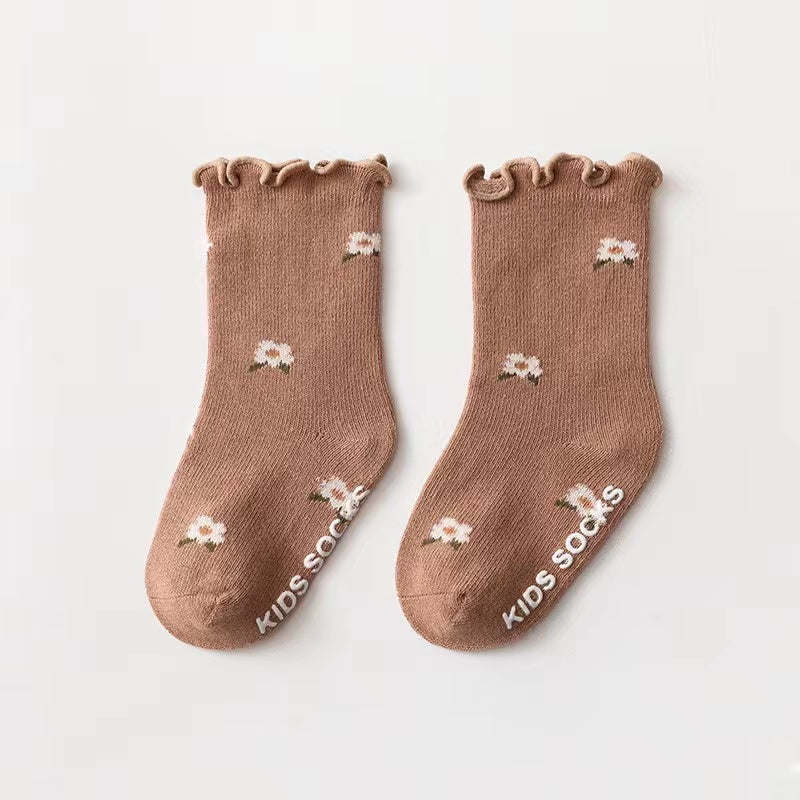 Kids Floral Print Sock 1 Lot = 5 Pairs