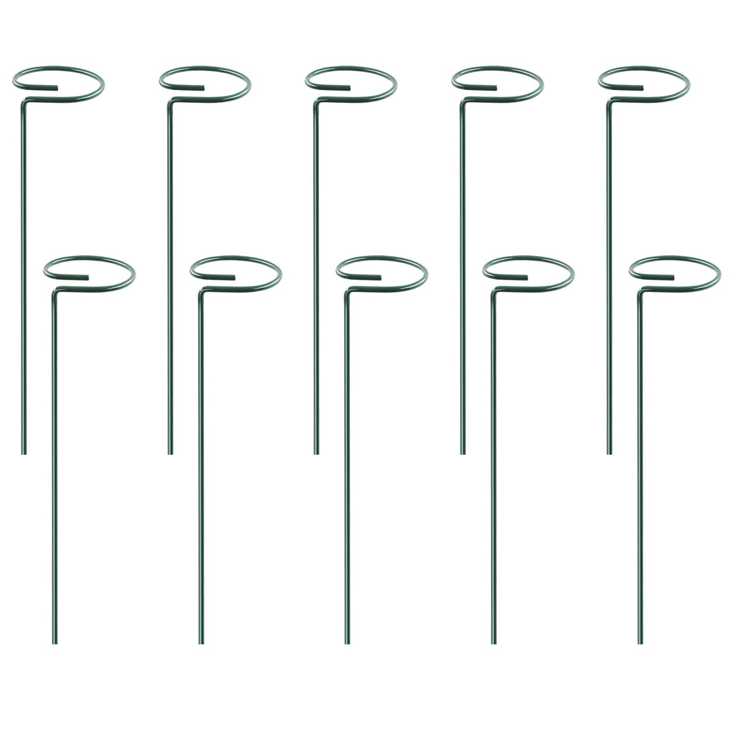 10Pcs Plant Support Stakes Garden Flower Single Stem Support Stake Iron Plant Cage Support Ring