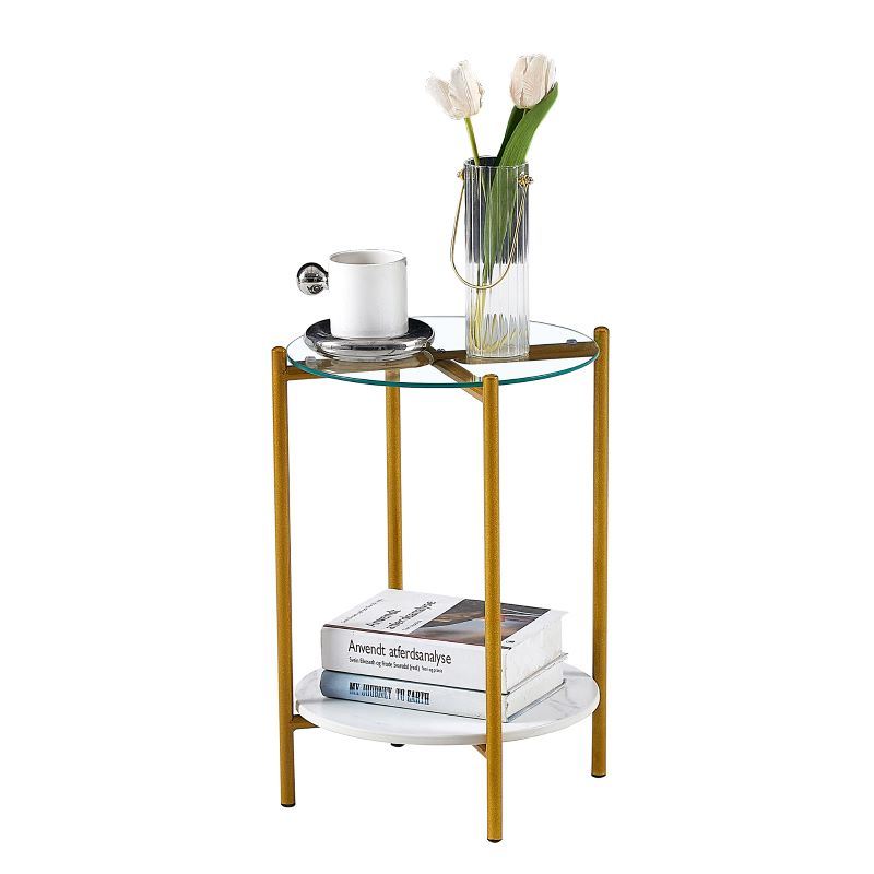 Bedroom Living Room Office Sofa 2-Layer Small End Table