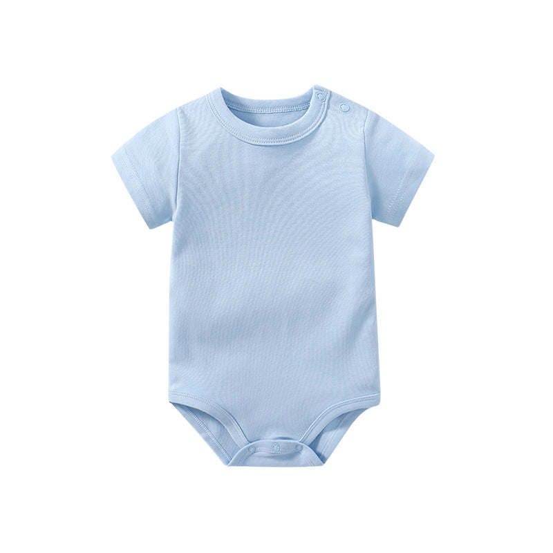 Baby Solid Color Short Sleeve Soft Cotton Comfy Onesies