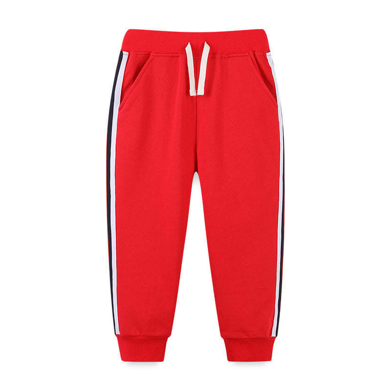 Baby Boy Side Striped Pattern Autumn New Style Sport Trousers