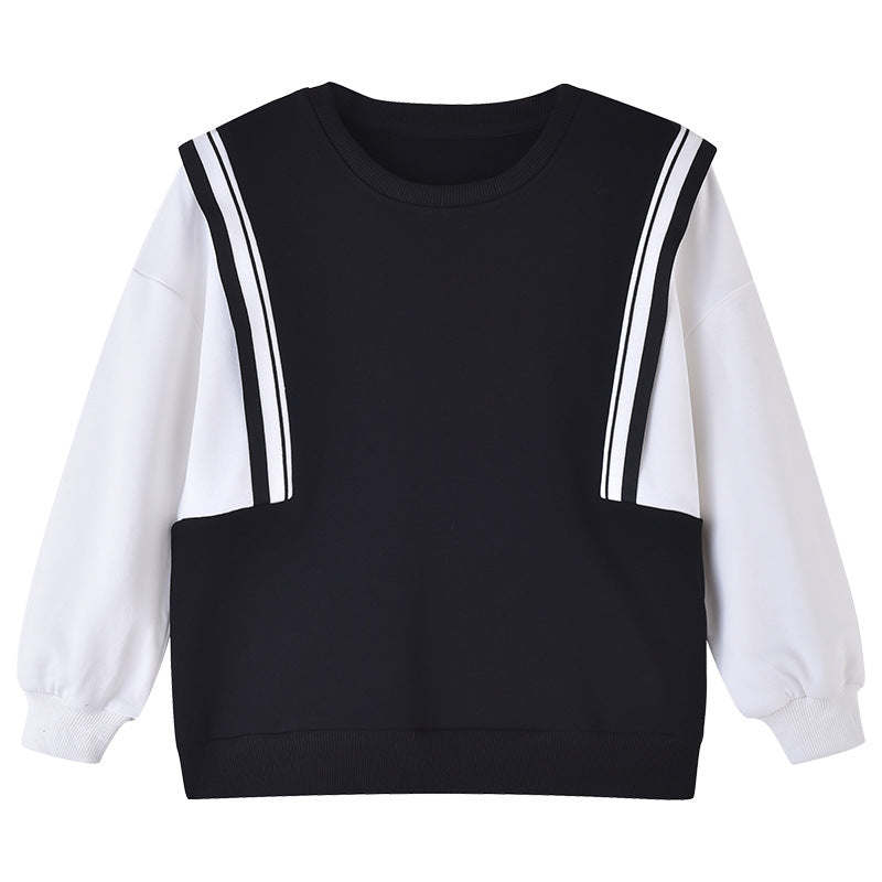 Baby Boy And Girl Color Matching Design Long Sleeve Hoodies