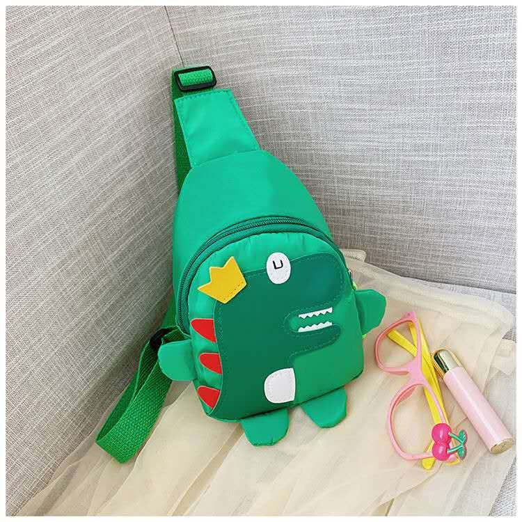 Children Baby Cartoon Dinosaur Pattern Chest Bags Nylon Crossbody Bag