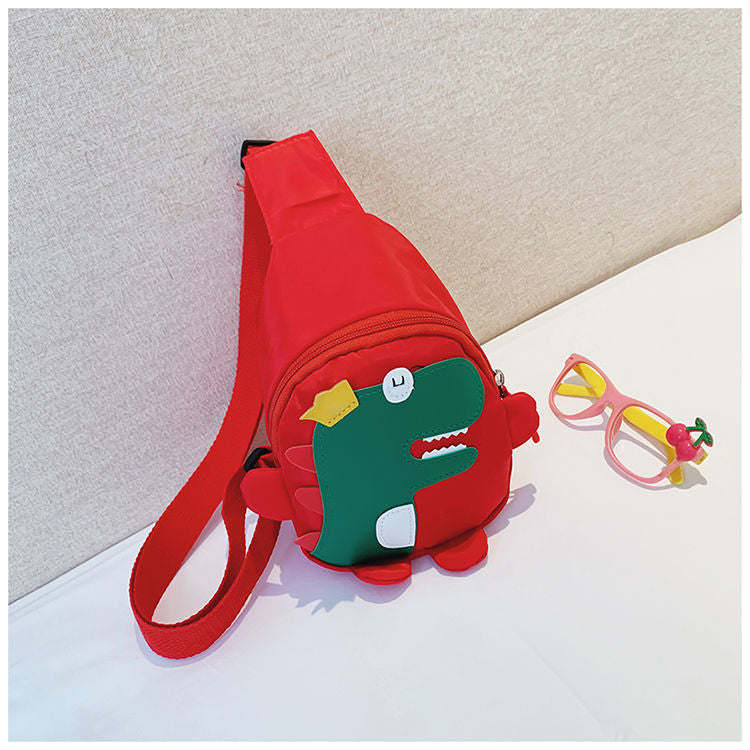 Children Baby Cartoon Dinosaur Pattern Chest Bags Nylon Crossbody Bag
