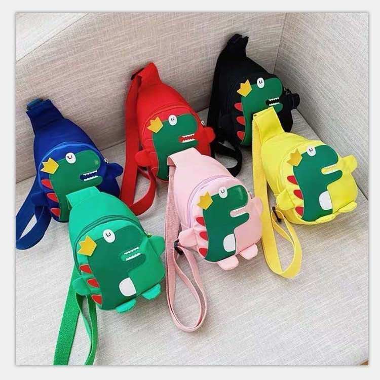 Children Baby Cartoon Dinosaur Pattern Chest Bags Nylon Crossbody Bag