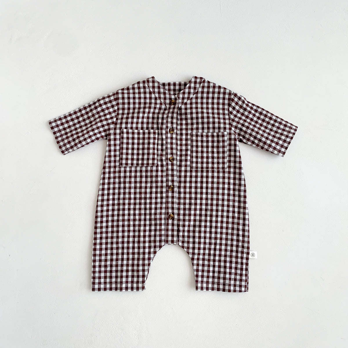 Baby Plaid Pattern Soft Cotton Casual Jumpsuit Romper