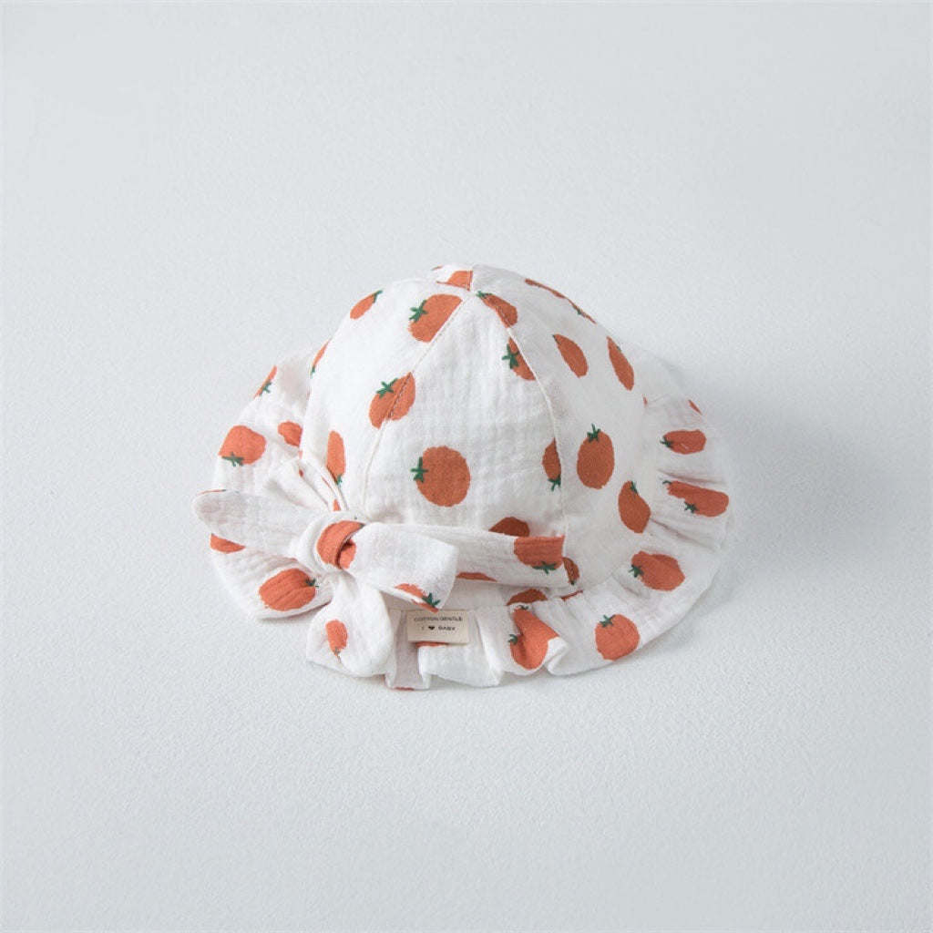 Baby Printed Pattern Bow Belt Decoration Lace Design Hats