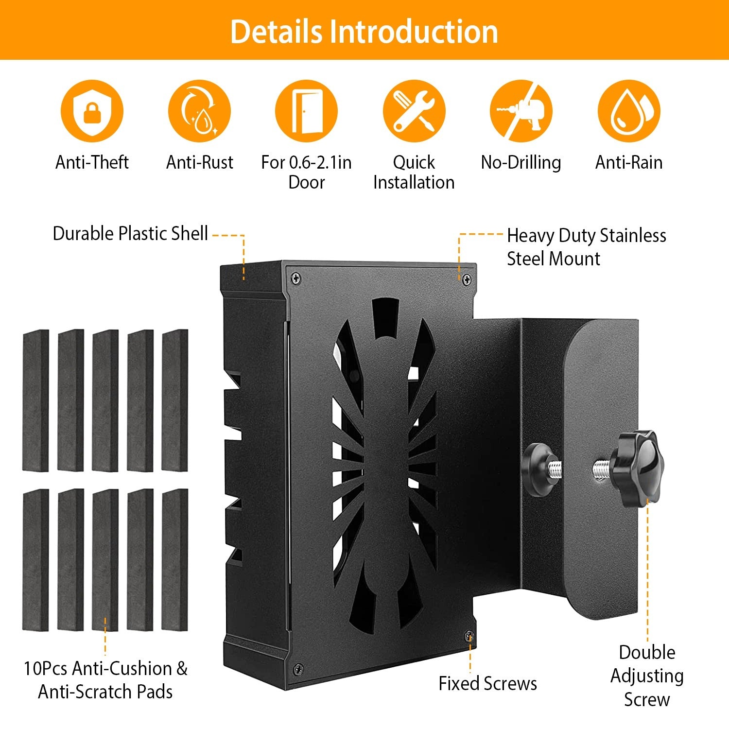 Anti Theft Video Doorbell Door Mount No-Drill Doorbell Holder Doorbell Mounting Bracket Fit for Most Doorbell Camera Accessories