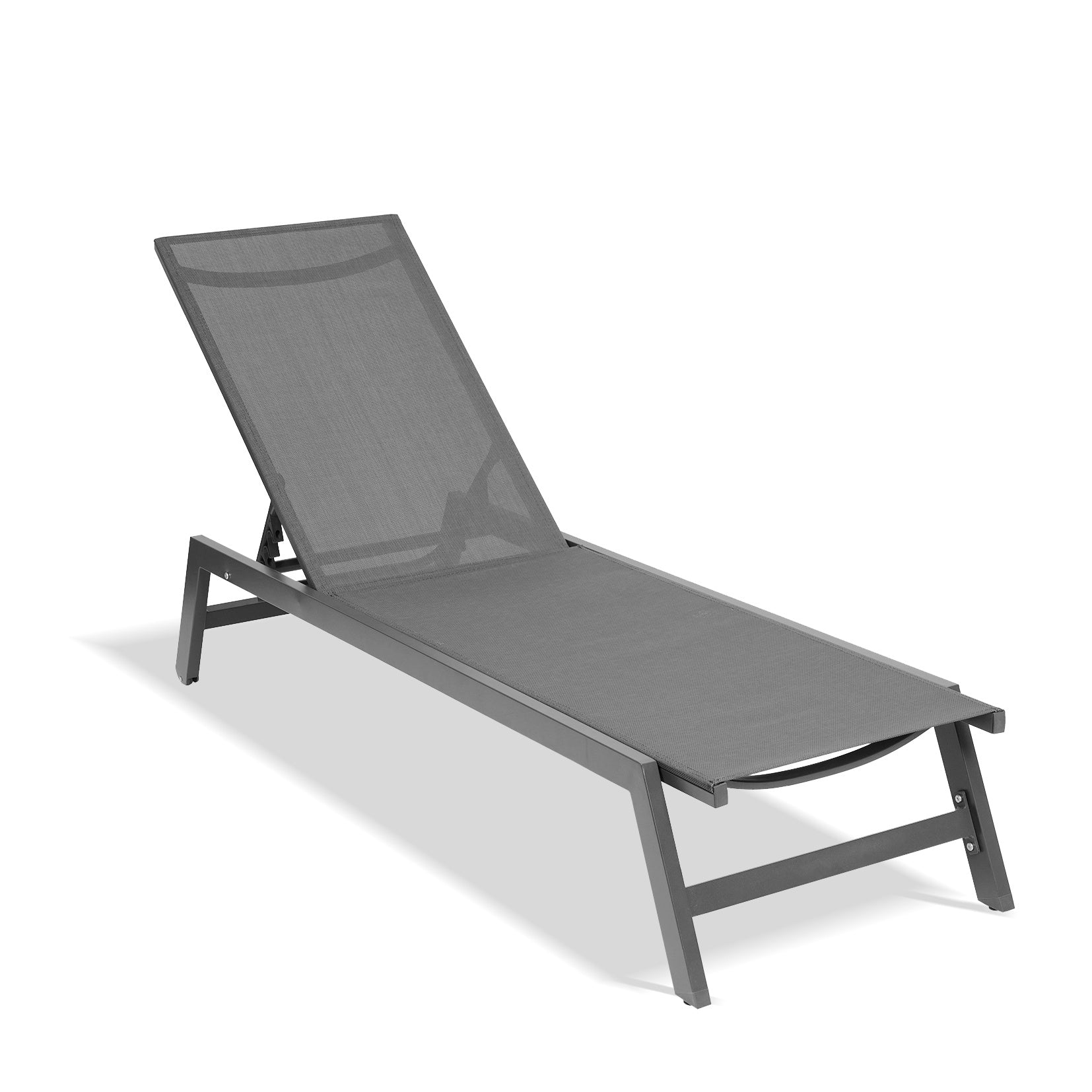 Outdoor Chaise Lounge Chair; Five-Position Adjustable Aluminum Recliner; All Weather For Patio; Beach; Yard; Pool
