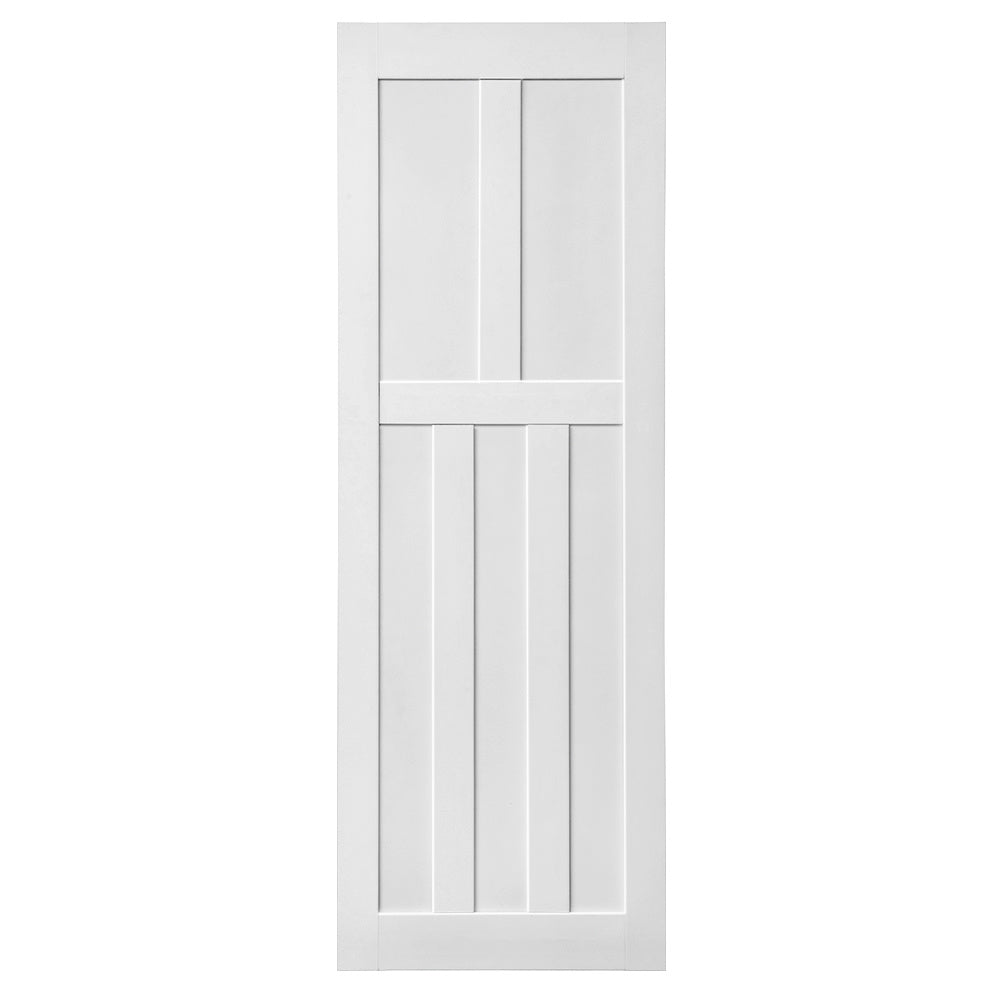 CRAZY ELF 28" x 80" Five Panel Real Primed Door Slab, DIY Panel Door, Modern Interior Barn Door, Moisture-proof, Anti-deformation, Pre-Drilled Ready to Assemble, Suitable for Pre-hung and Barn Door