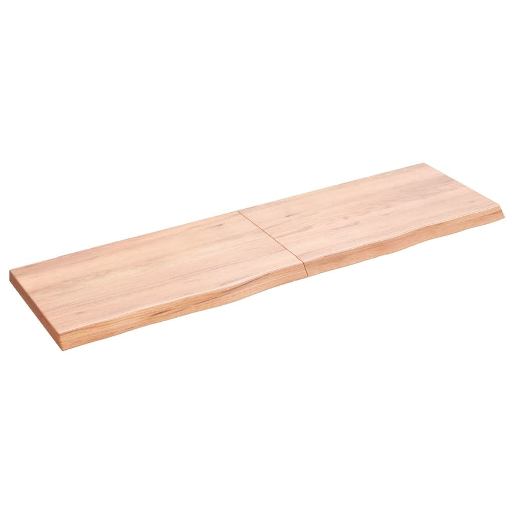 Wall Shelf Light Brown 55.1"x15.7"x(0.8"-1.6") Treated Solid Wood Oak
