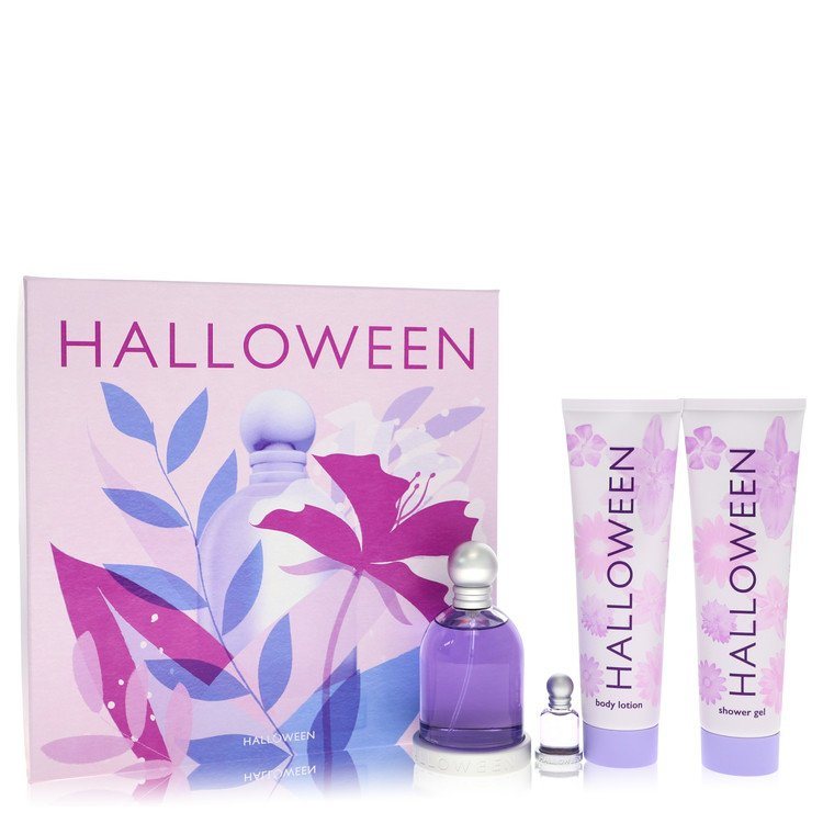Halloween by Jesus Del Pozo Gift Set - 3.4 oz Eau De Toilette Spray + 5 oz Body Lotion + 1.7 oz Shower Gel + .15 oz Mini EDT