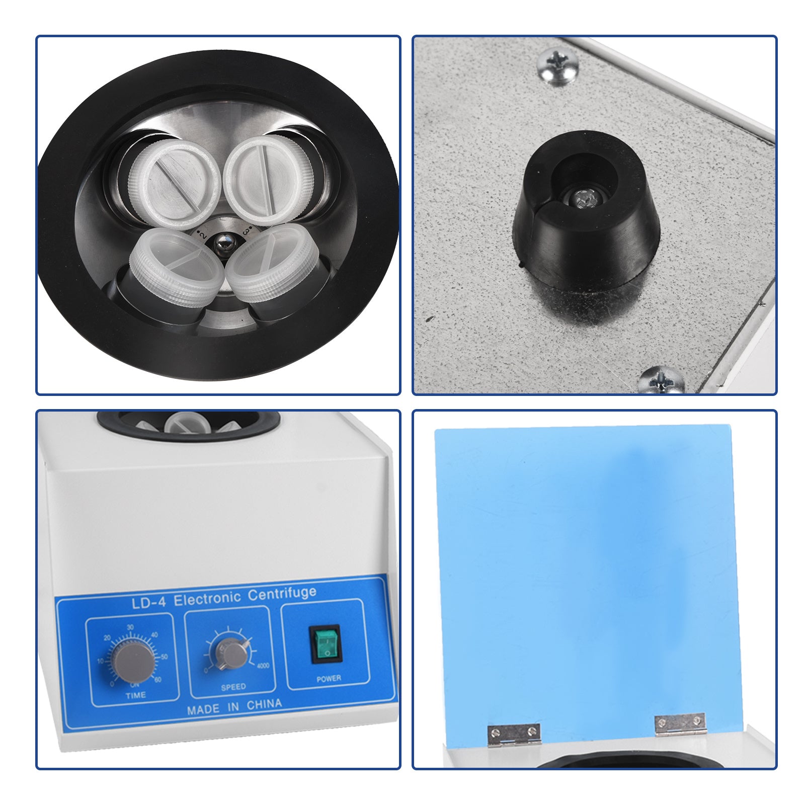 Electric Centrifuge Machine 4000 RPM 110V 60Hz 100ml x 4 Tubes Benchtop Lab Centrifuge Machine w/Timer and Speed Control for Blood PRP