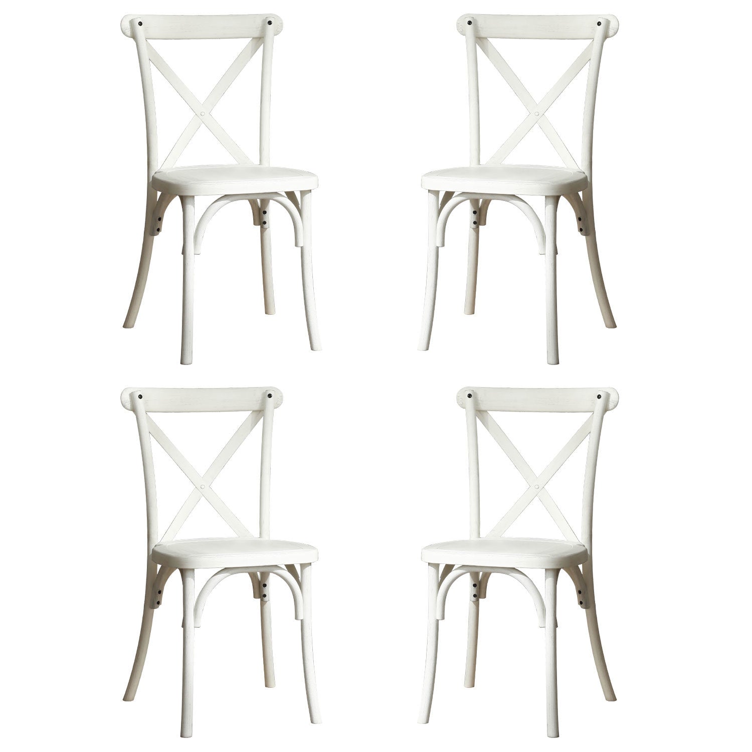 4-Pack Resin X-Back Chair, Mid Century Chair Modern Farmhouse Cross Back Chair for Kitchen ,Lime Wash