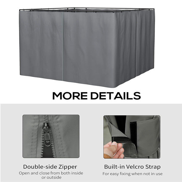 10 x 12 Ft Gazebo Curtain Replacement Curtain Cloth Gazebo 4-Sidewall Curtain Cloth with Zippers