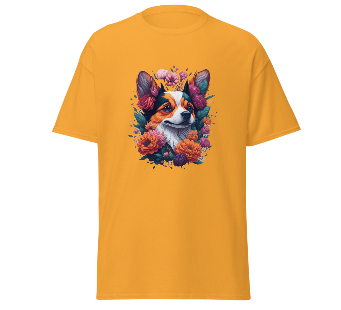 T-shirt flower dog design merchyprint dog lovers