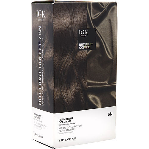IGK by IGK PERMANENT COLOR KIT - 6N BUT FIRST COFFEE (LIGHT NATURAL BROWN)